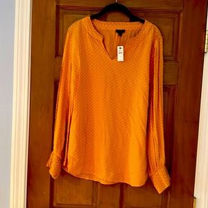 Talbots never worn pok-a-dot blouse size L
